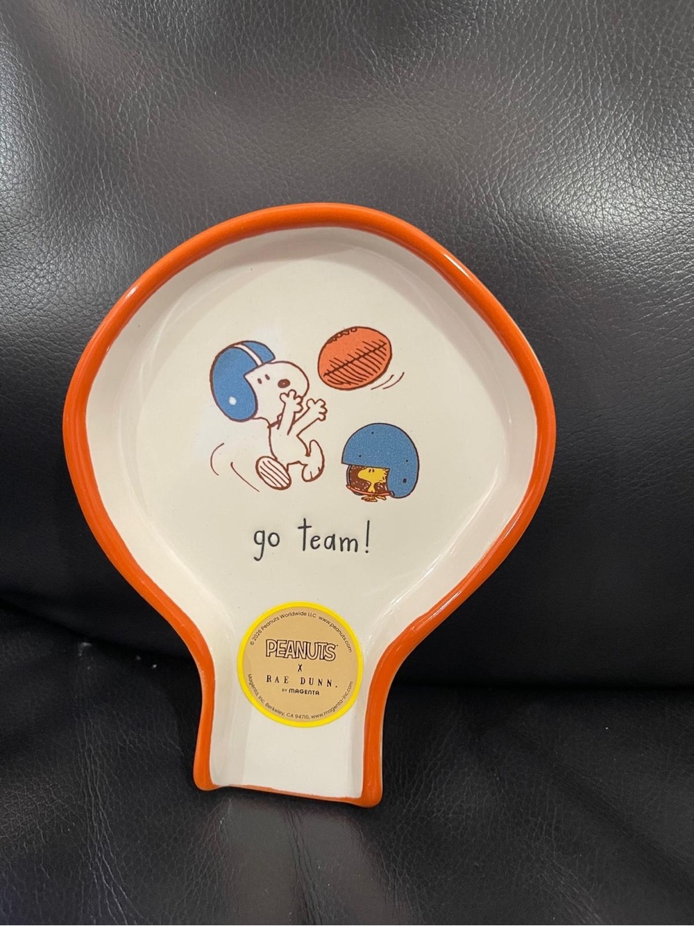 Rae Dunn Peanuts Football Spoon Rest  - Rae Dunn Peanuts go team! Spoon Rest
